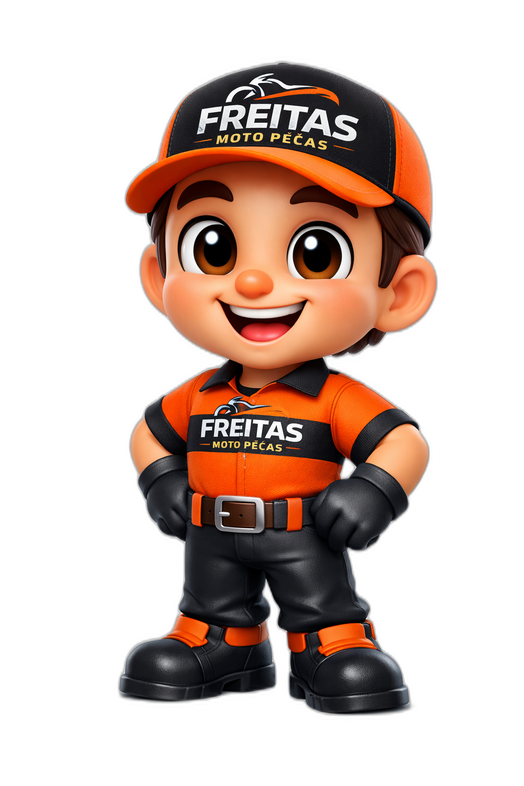 Mascote da Freitas Moto Peças, sua loja de peças de moto em Eusébio CE